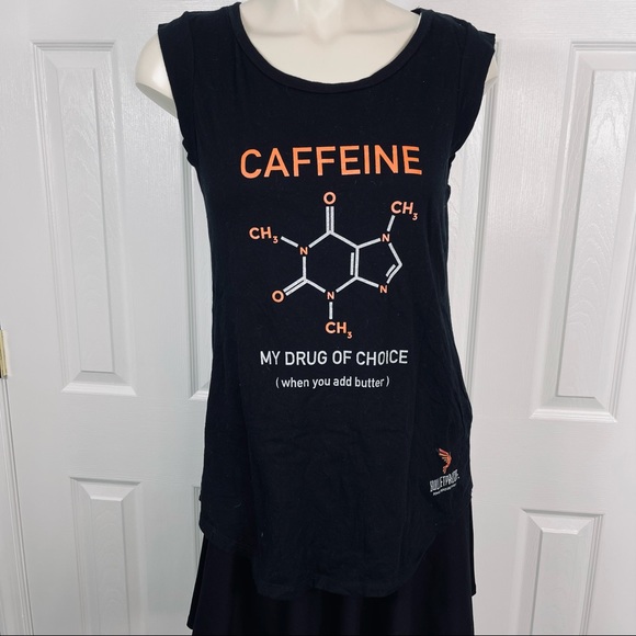 BULLETPROOF Tank top CAFFEINE MY DRUG IF CHOICE KETO paleo Coffee lovers L - Picture 9 of 9